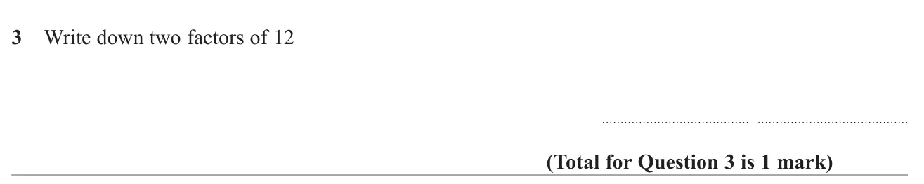 Give any two numbers that divide exactly into 12.