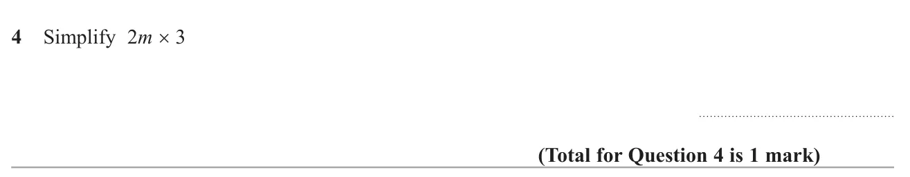 Simplify a product of a term in m and a number.