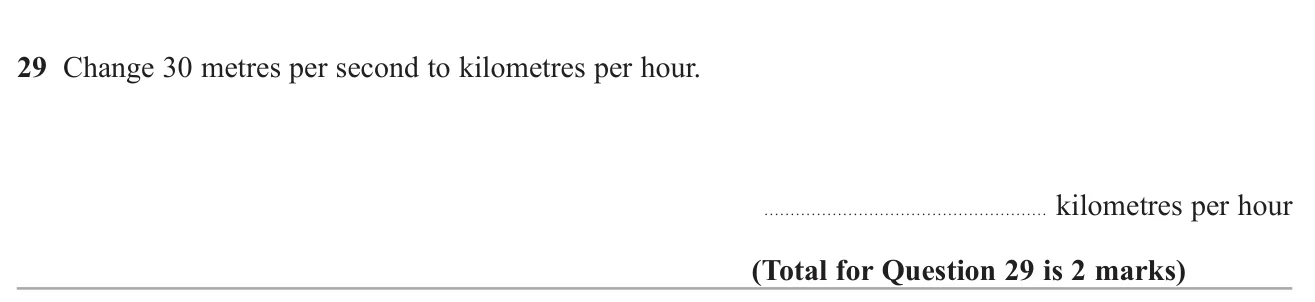 Convert a speed from metres per second to kilometres per hour.