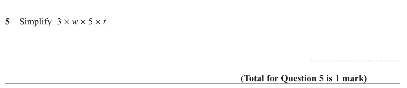 Simplify a product of two numbers and two letters.