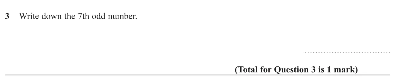 State the seventh number in the list of odd numbers.