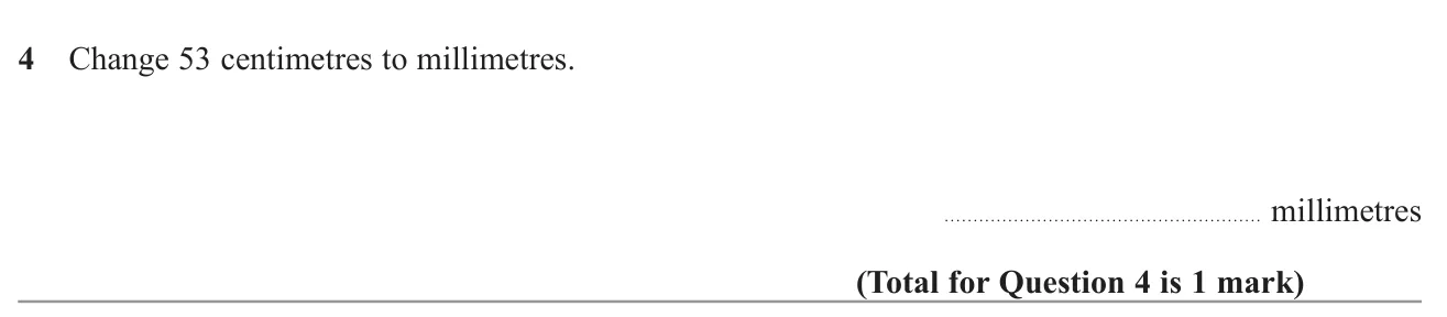 Convert a length in centimetres into millimetres.