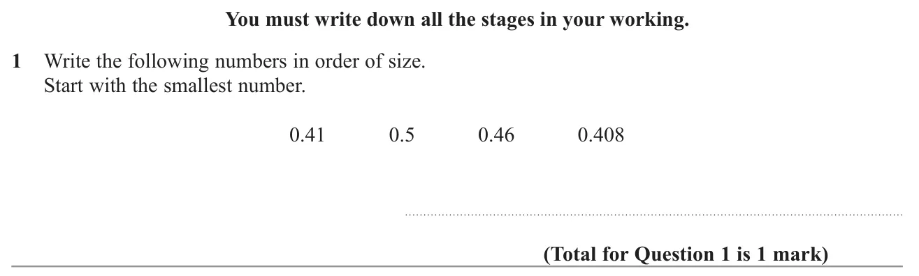Put four decimals in ascending order.
