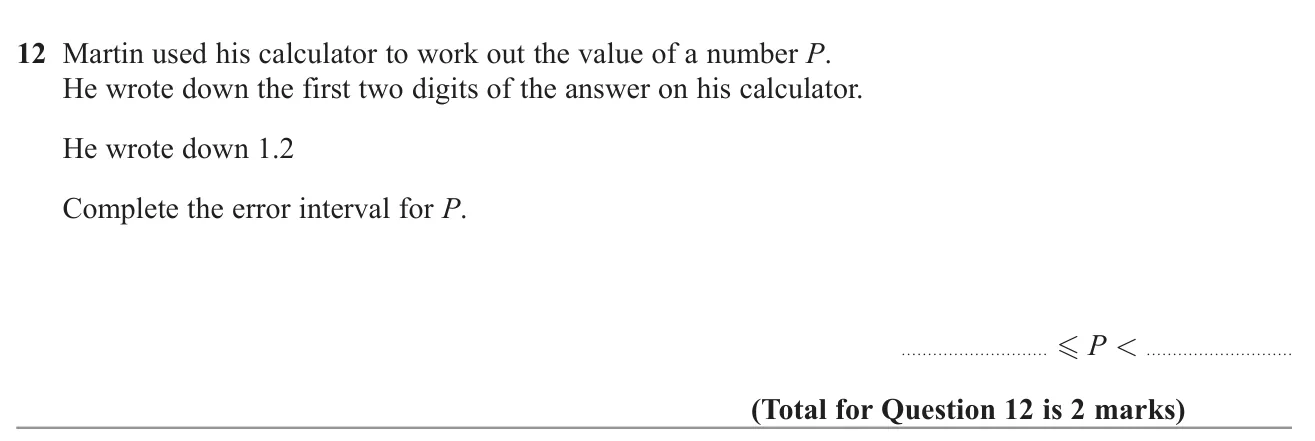 Write the error interval for a number that was truncated to one decimal place.