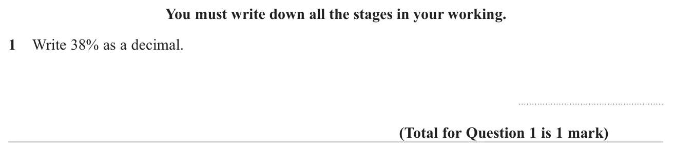 Convert a percentage into a decimal.