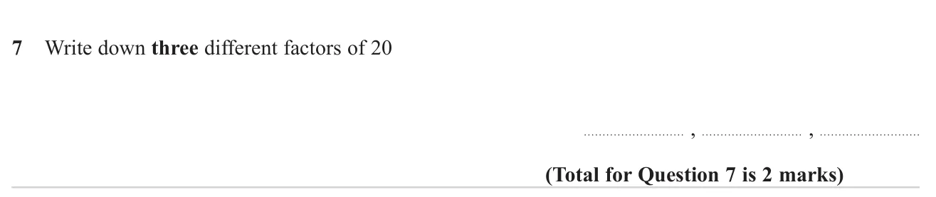 List three different factors of a two-digit number.