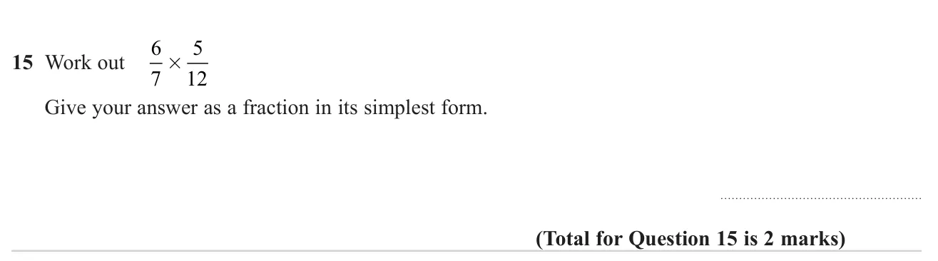 Multiply two proper fractions and simplify.