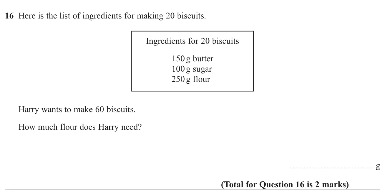 Scale a recipe up to find how much of one ingredient is needed.