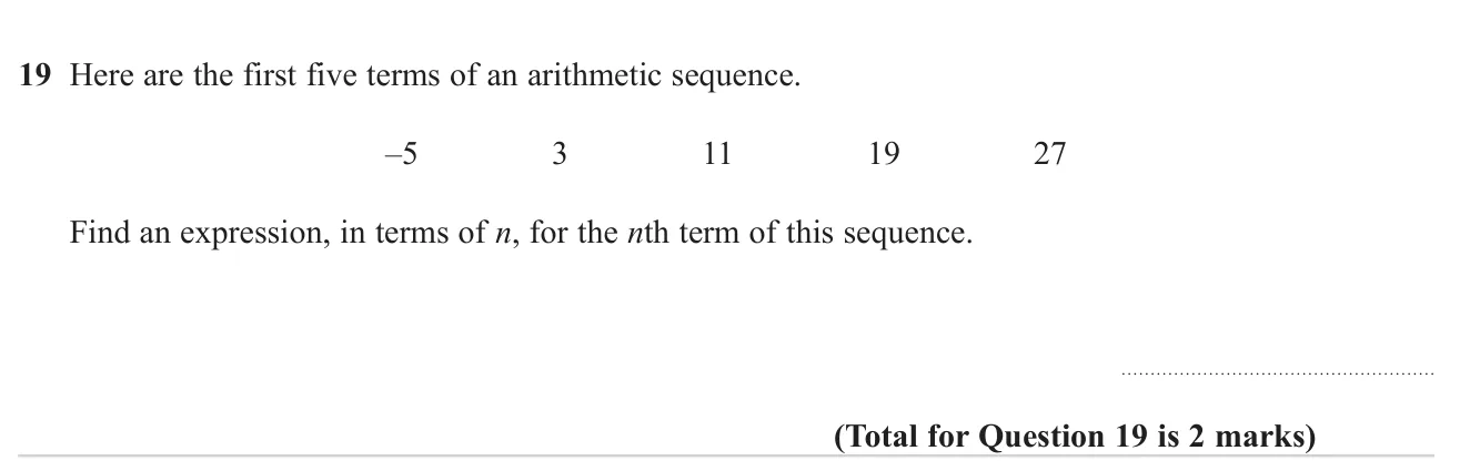Find the nth term of an arithmetic sequence with a negative first term.