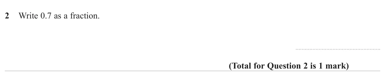 Convert a one-decimal-place number into a fraction.