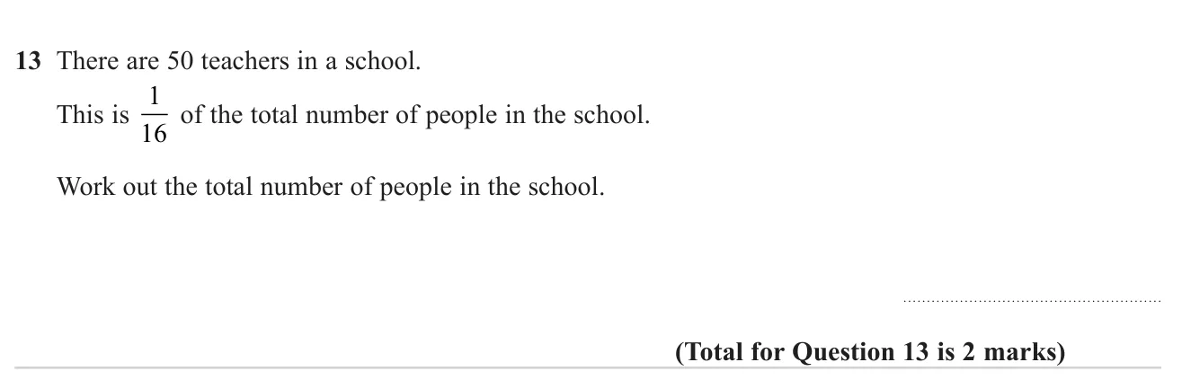 Find a whole amount given that a known number is a unit fraction of it.