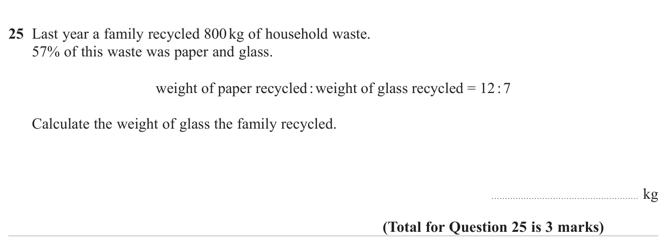 Find a percentage of an amount and then share it in a given ratio to find one part.