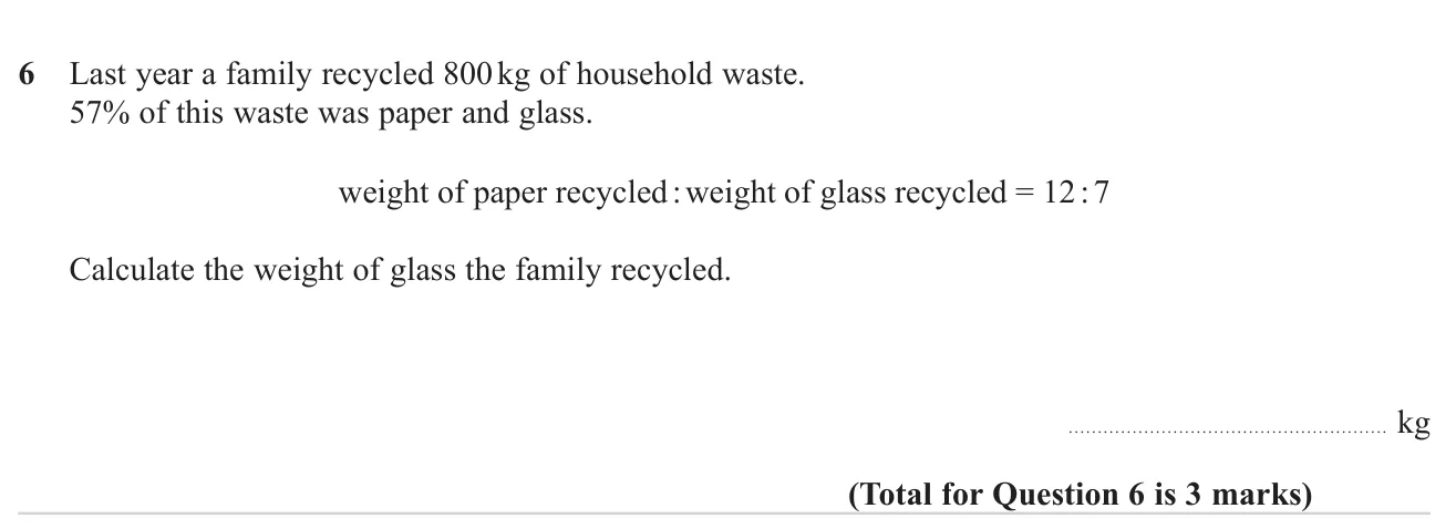 Find a percentage of an amount and then share it in a given ratio to find one part.