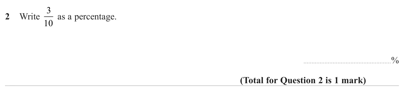 Convert a fraction in tenths into a percentage.