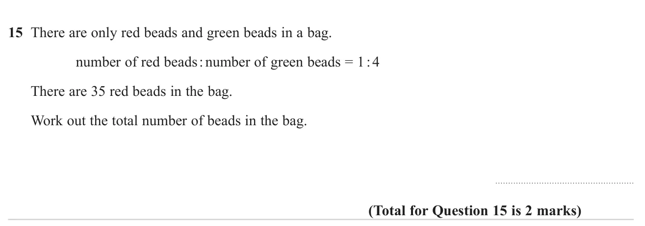Use a ratio and the size of one share to find the total.