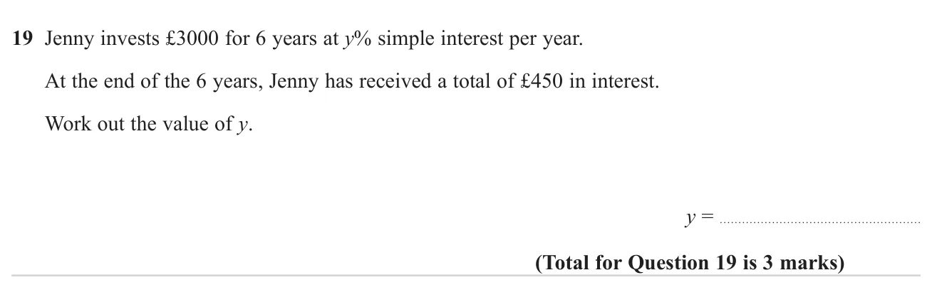 Find the annual simple interest rate from the total interest earned.