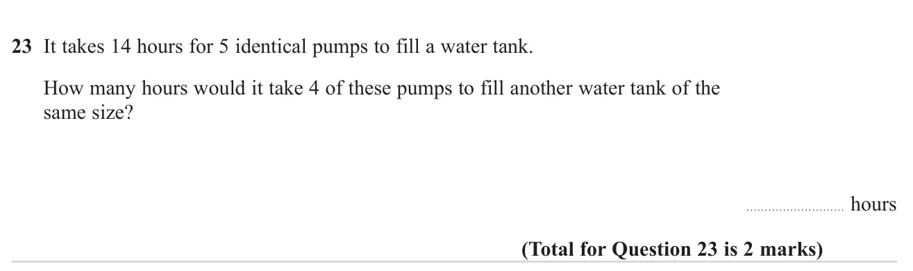 Use inverse proportion to find how long fewer pumps take to fill a tank.