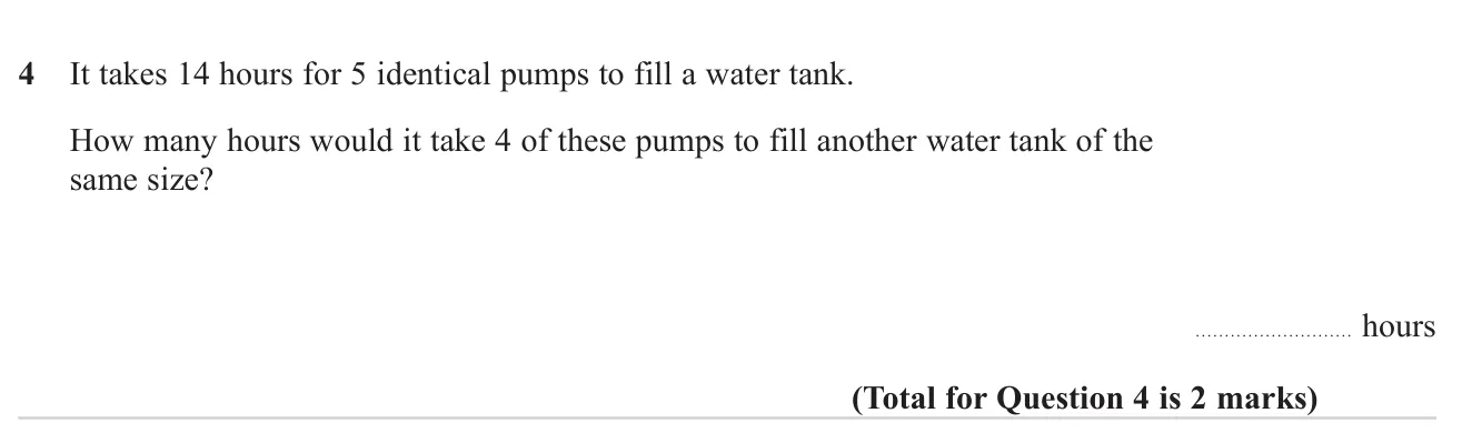 Use inverse proportion to find how long fewer pumps take to fill a tank.
