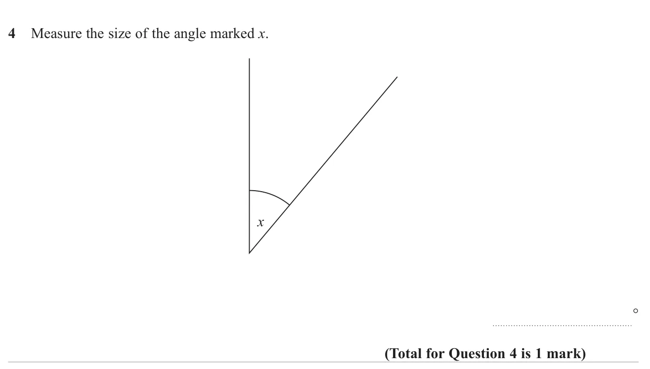 Measure an acute angle with a protractor.