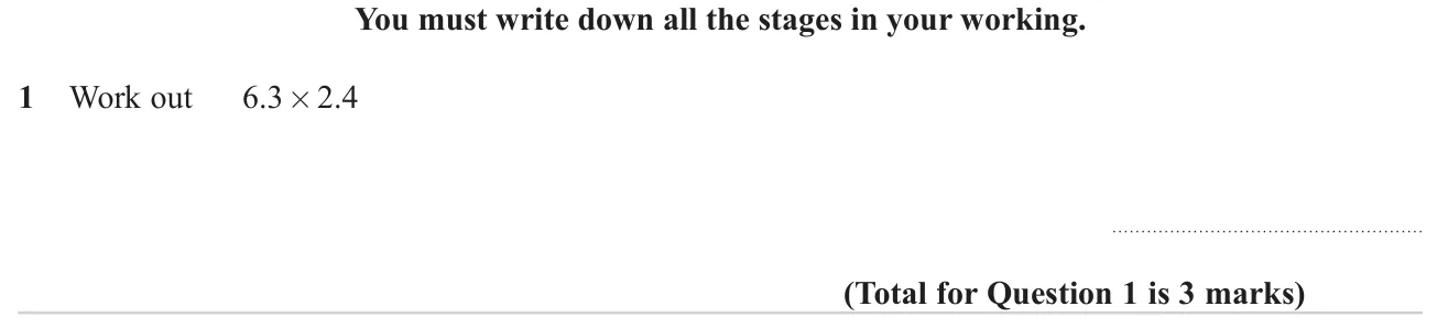 Multiply two decimals using a written method.