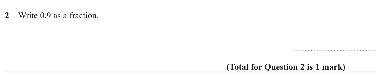Convert a one-decimal-place number into a fraction.