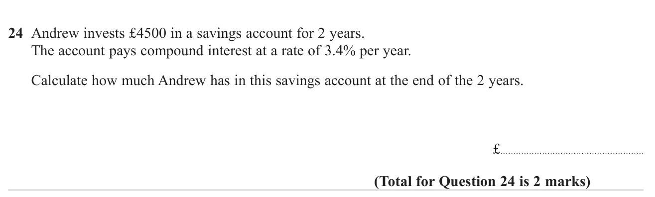 Find the value of an investment after two years of compound interest.