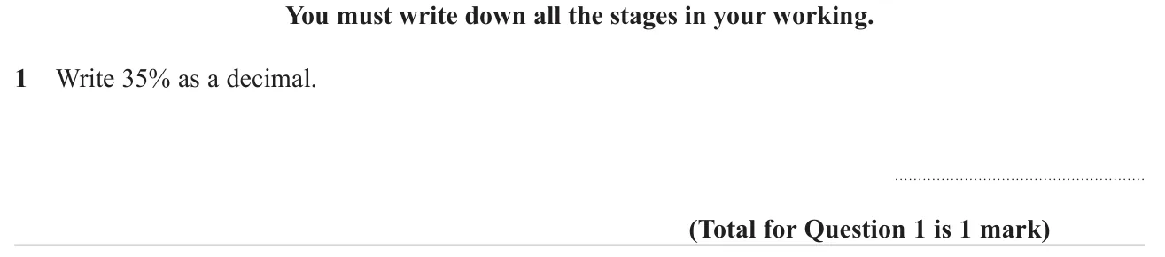 Convert a percentage into a decimal.