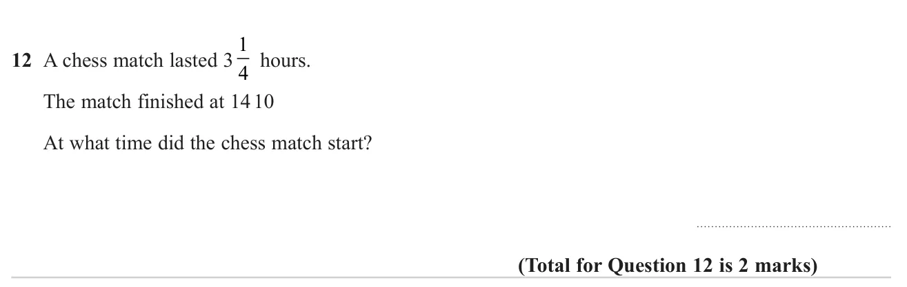 Work out the start time of an event from its finish time and duration in hours.
