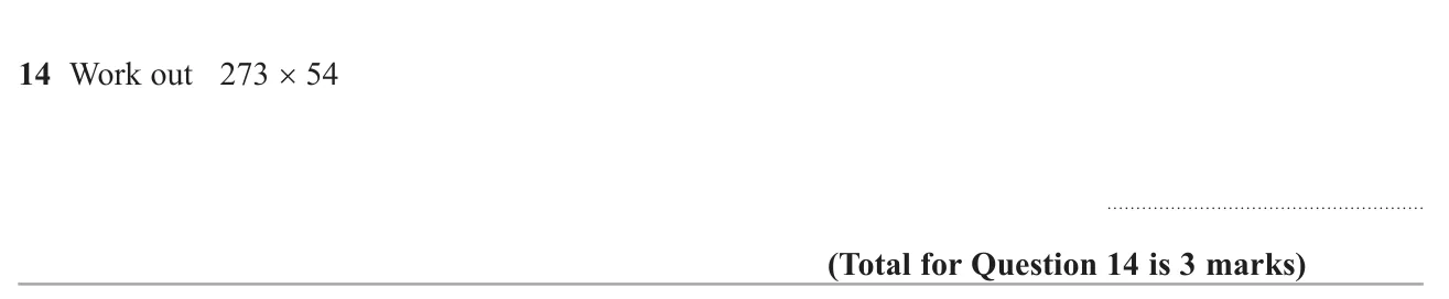 Multiply a three-digit number by a two-digit number without a calculator.