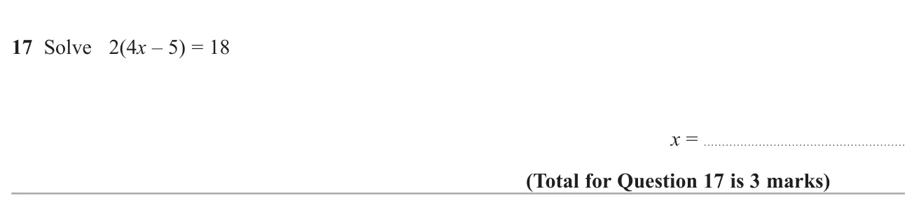 Solve a linear equation with brackets.