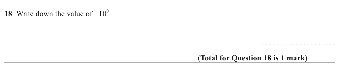 Evaluate a number raised to the power zero.
