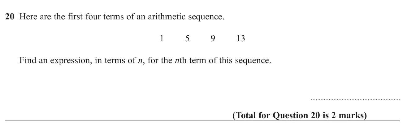 Find the nth term of an arithmetic sequence.