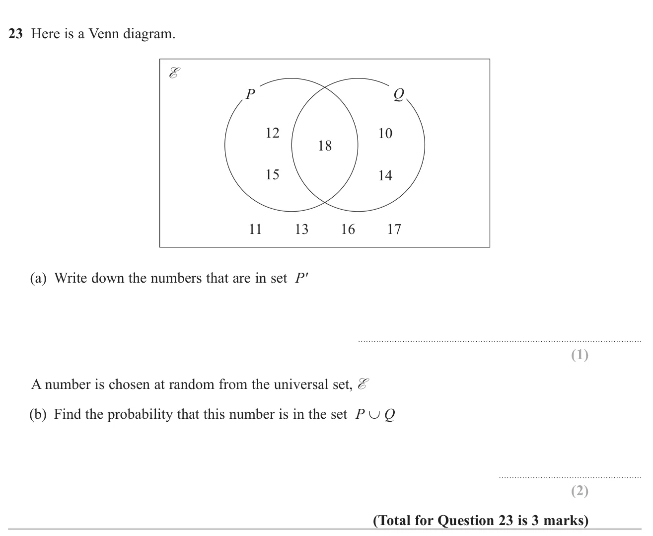 Read a set complement from a Venn diagram and find the probability of the union of two sets.