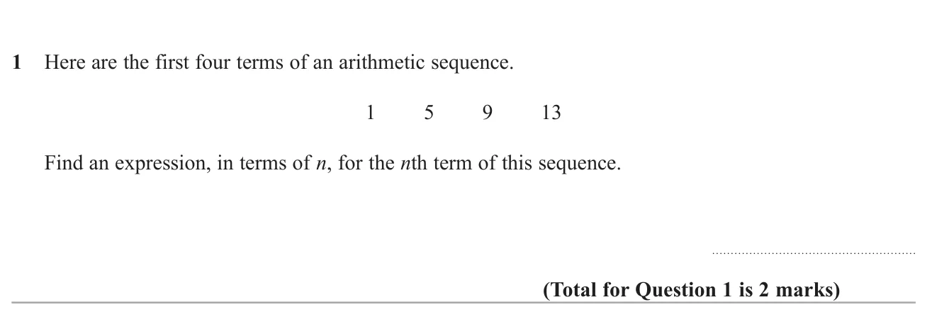 Find the nth term of an arithmetic sequence.