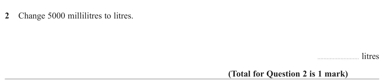 Convert a volume in millilitres to litres.