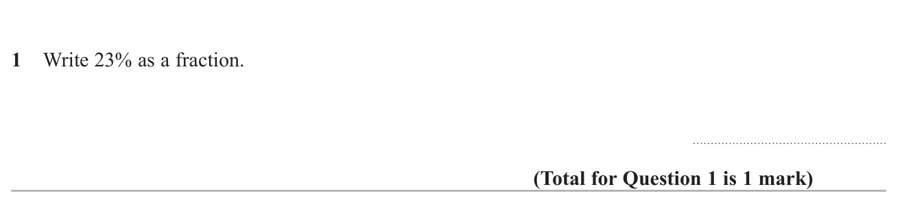 Convert a percentage into a fraction.
