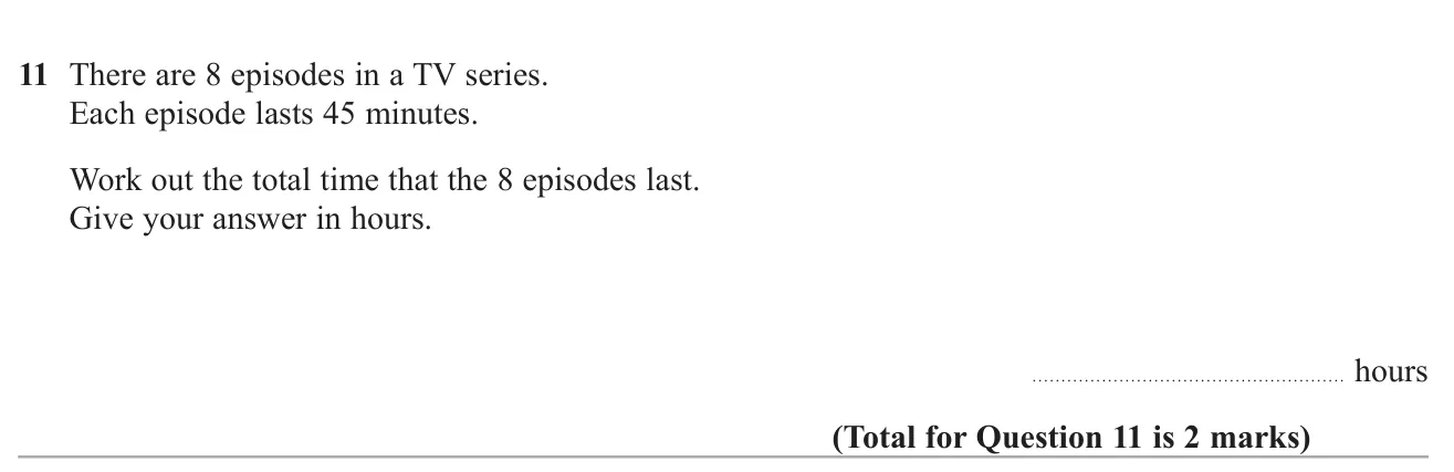 Find the total time of several episodes and give it in hours.