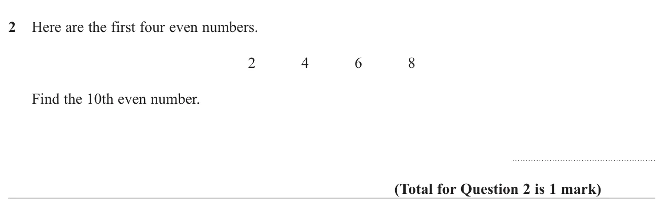 Find a later term in the sequence of even numbers.
