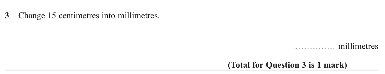 Convert a length in centimetres to millimetres.