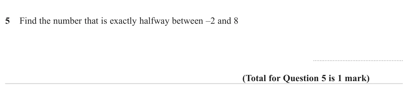 Find the midpoint of a negative and a positive number.