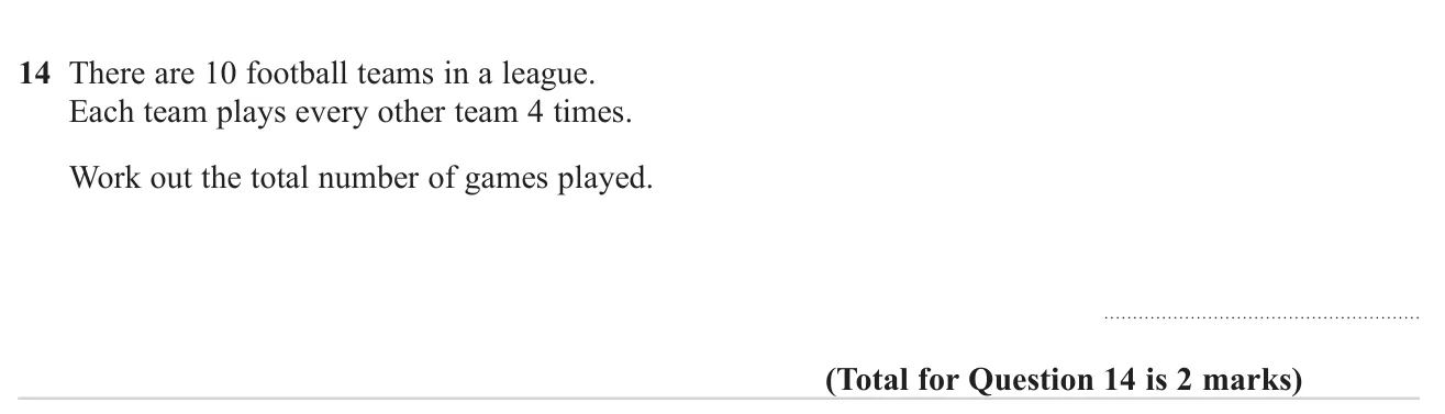 Count the total number of matches when every team in a league plays each other team several times.