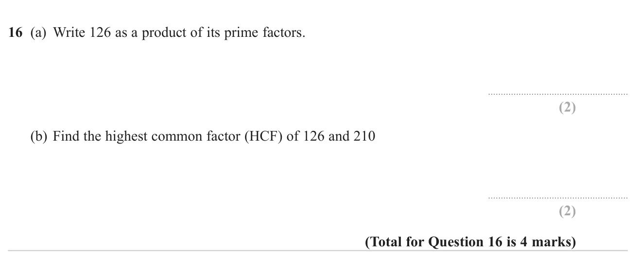 Write a number as a product of primes and find the highest common factor of two numbers.