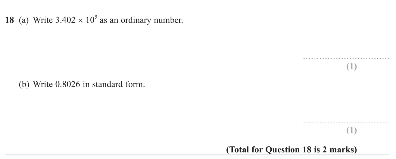 Convert between standard form and ordinary numbers.
