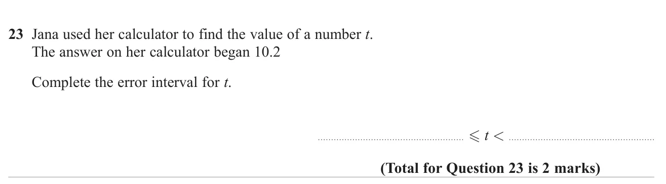 Give the error interval for a number that has been truncated to one decimal place.