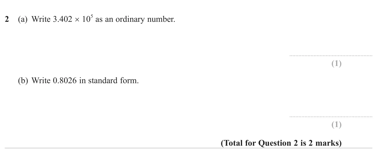 Convert between standard form and ordinary numbers.