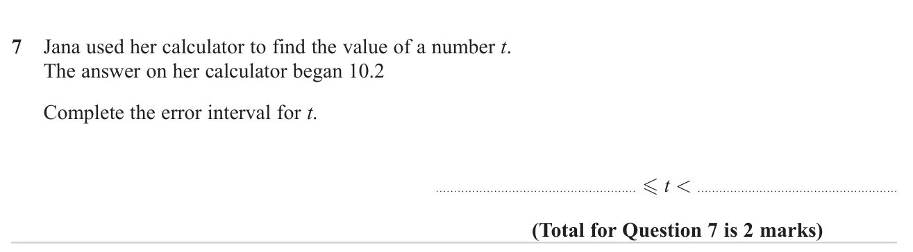 Give the error interval for a number that has been truncated to one decimal place.