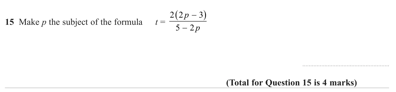 Rearrange a formula where the new subject appears in both the numerator and denominator.